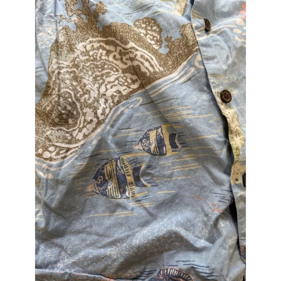 Kahala Hawaiian Shirt Boys Sz Large 10/12 Button Down Short Sleeve Fish - Picture 5 of 8